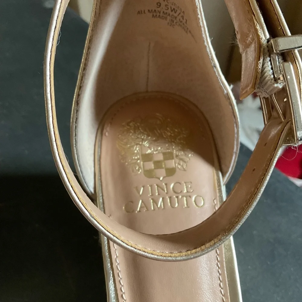 Vince Camuto Gold and Silver Metallic wedge sandals. Size 9.5